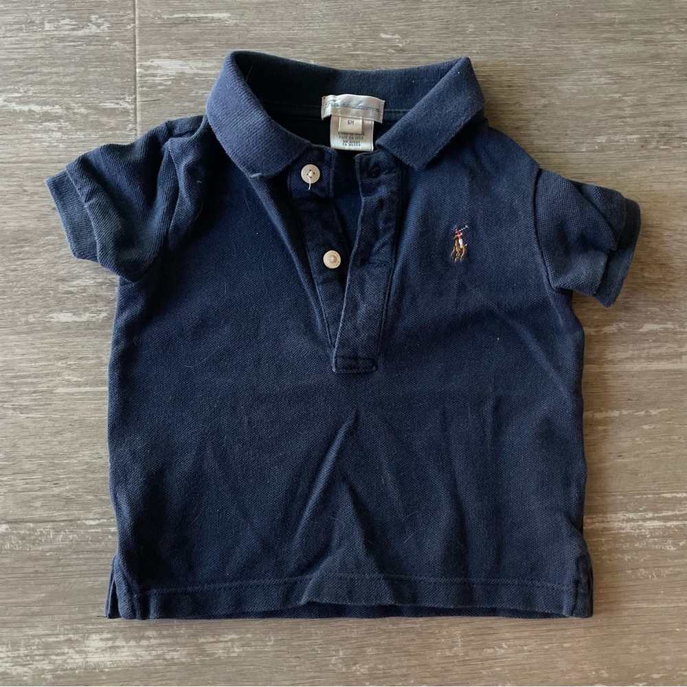 6m Ralph Lauren navy blue short sleeve polo